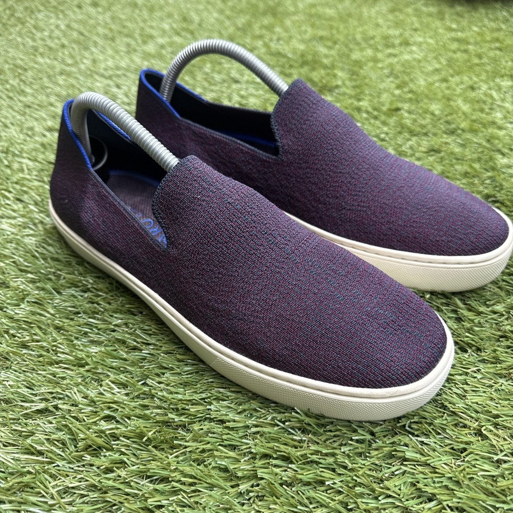 Rothys The Original Sneaker Womens 10.5 Fig Python Purple Slip On Shoes Washed
